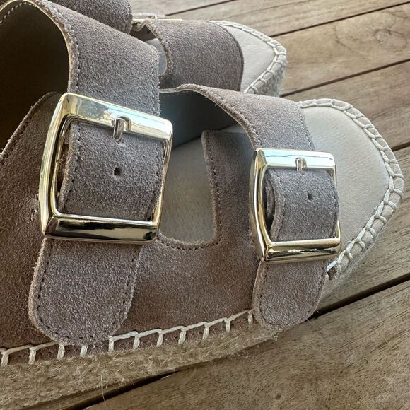 Steve Madden 2 Buckle Tan Leather Sandals 6.6 - Picture 4 of 6